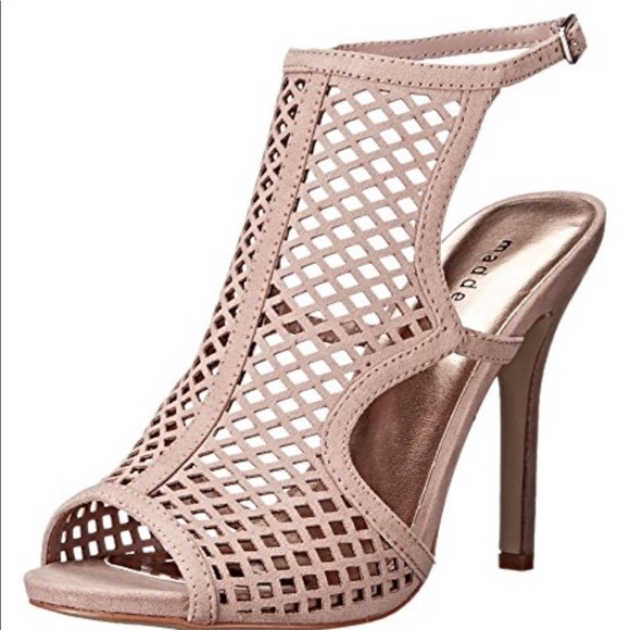 Madden Girl Shoes - New MADDEN GIRL REGALLL TAUPE SUEDE CAGED HEELS